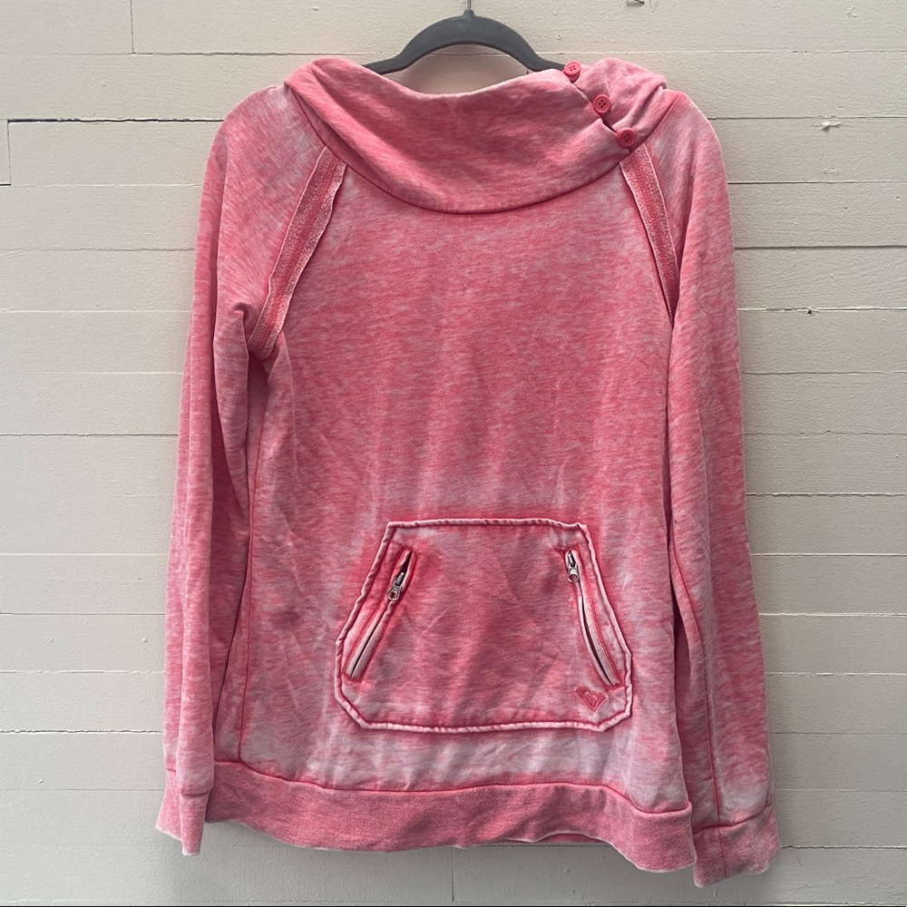 Like New Roxy Brand Pink Hooded Sweatshirt Size Large